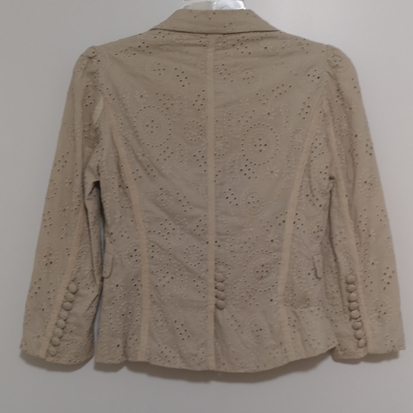 🌟HP!!!🌟Rare VINTAGE MANGO SUIT Gorgeous Summer Jacket with chikan work fabric. - Picture 11 of 14